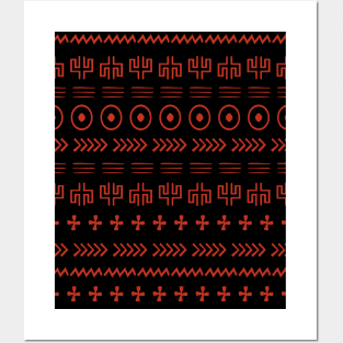 Mudcloth Pattern Modern Boho Ethnic Posters and Art